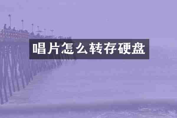 唱片怎么转存硬盘