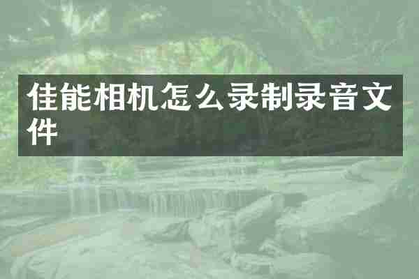 佳能相机怎么录制录音文件