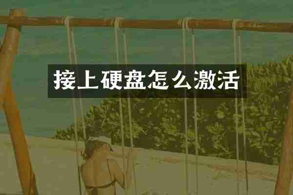 接上硬盘怎么激活