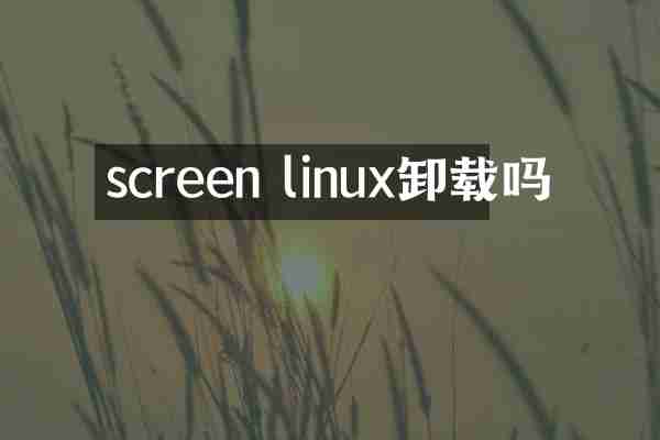 screen linux卸载吗