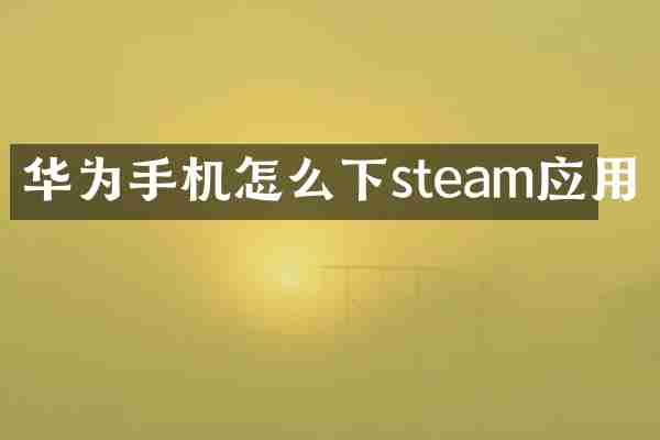 华为手机怎么下steam应用