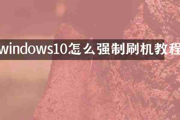 windows10怎么强制刷机教程