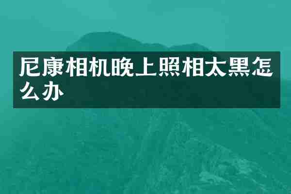 尼康相机晚上照相太黑怎么办