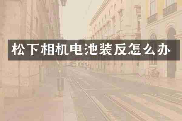 松下相机电池装反怎么办