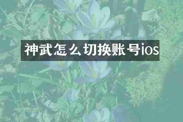 神武怎么切换账号ios