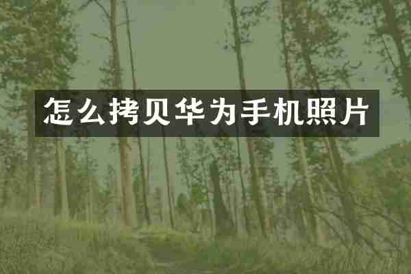 怎么拷贝华为手机照片