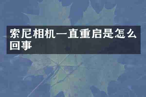 索尼相机一直重启是怎么回事