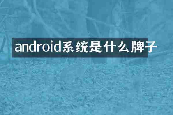 android系统是什么牌子