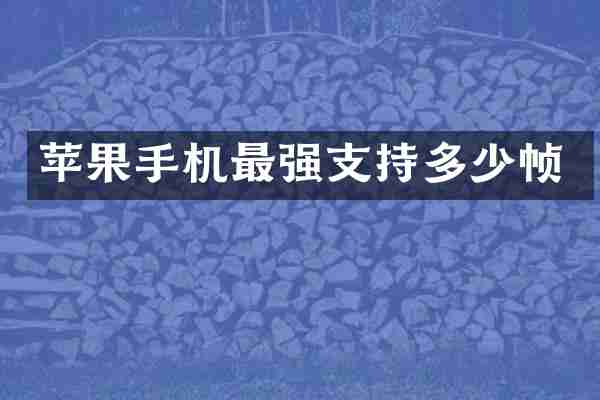 苹果手机最强支持多少帧