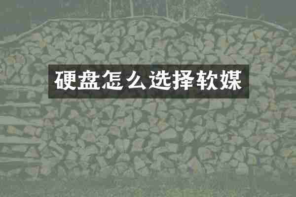 硬盘怎么选择软媒