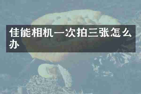 佳能相机一次拍三张怎么办