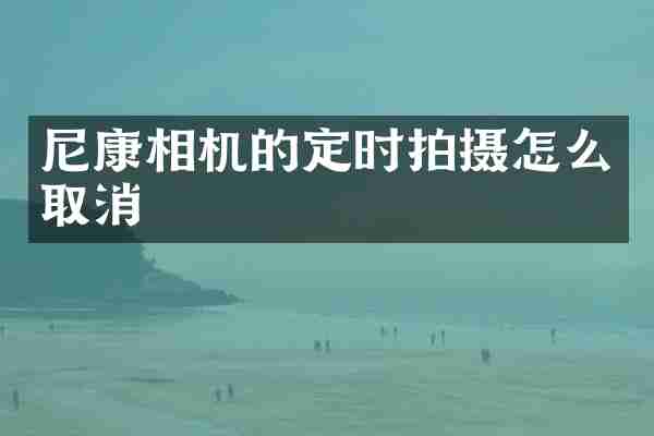 尼康相机的定时拍摄怎么取消
