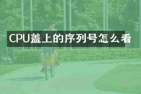 CPU盖上的序列号怎么看