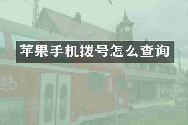 苹果手机拨号怎么查询
