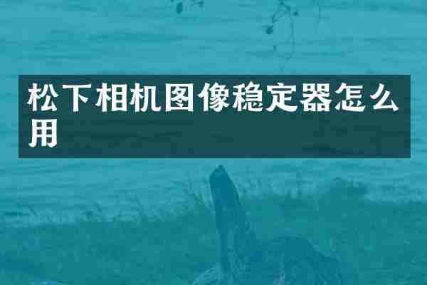 松下相机图像稳定器怎么用