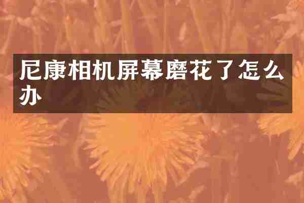 尼康相机屏幕磨花了怎么办