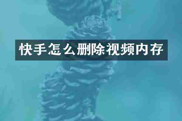 快手怎么删除视频内存