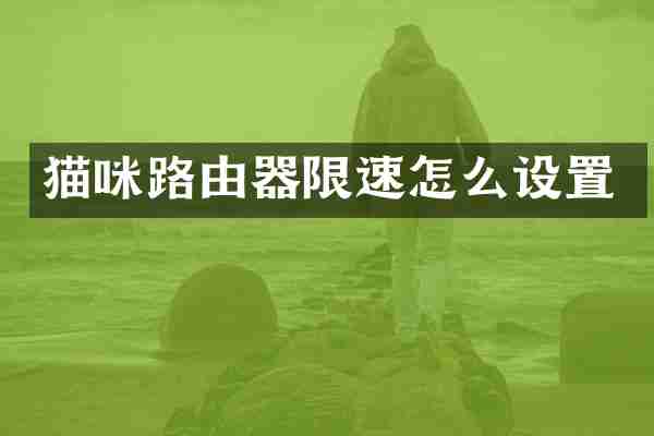 猫咪路由器限速怎么设置