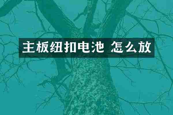 主板纽扣电池 怎么放