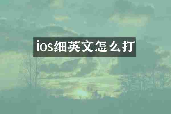 ios细英文怎么打