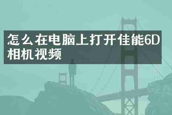 怎么在电脑上打开佳能6D 相机视频