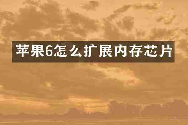 苹果6怎么扩展内存芯片
