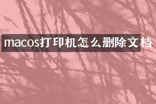 macos打印机怎么删除文档
