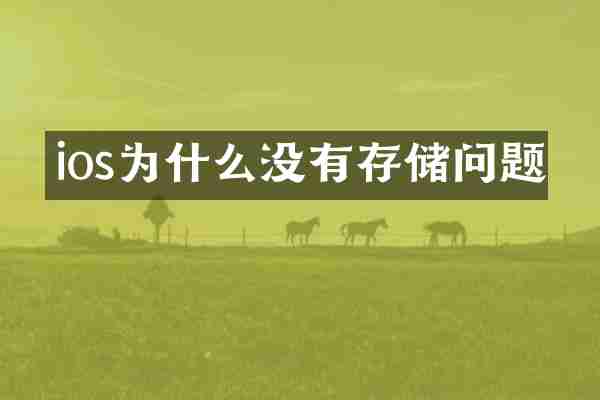 ios为什么没有存储问题