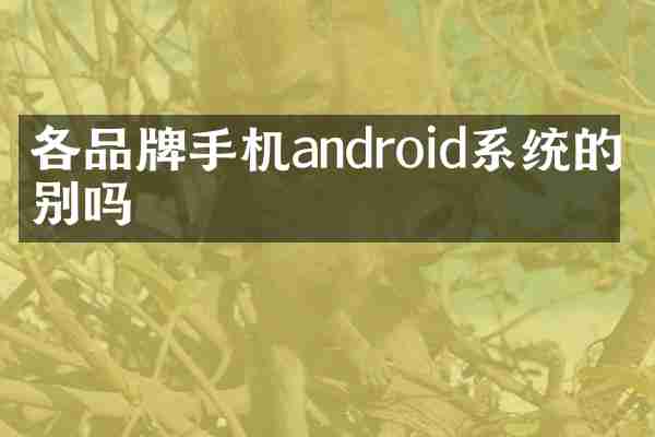 各品牌手机android系统的区别吗