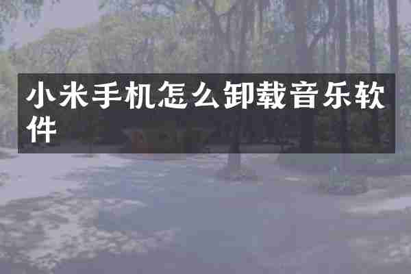 小米手机怎么卸载音乐软件