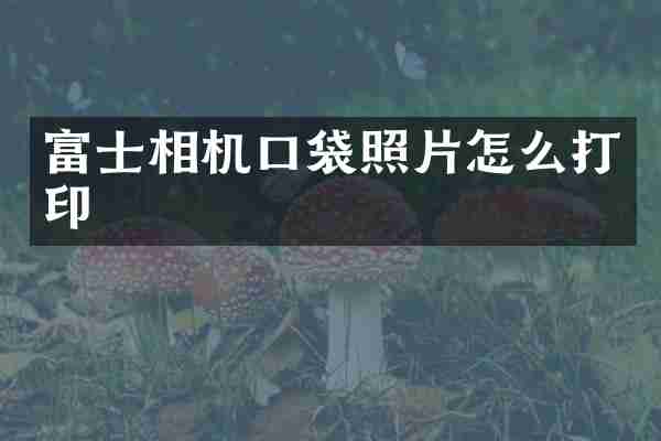 富士相机口袋照片怎么打印