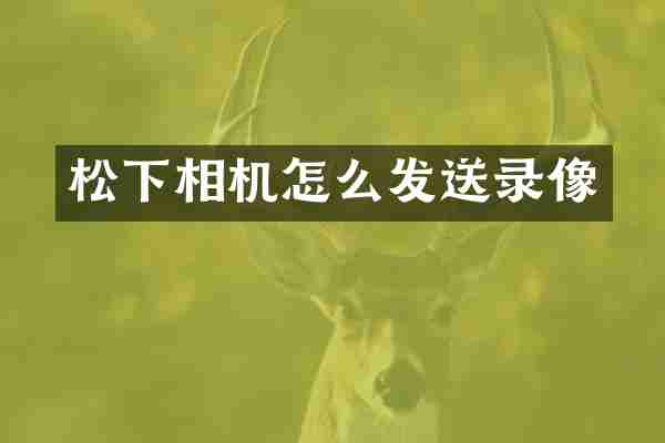 松下相机怎么发送录像