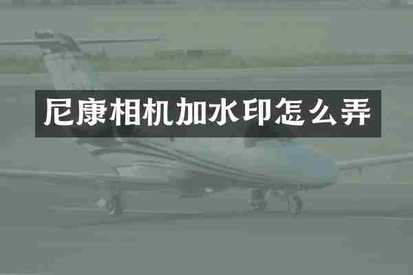 尼康相机加水印怎么弄