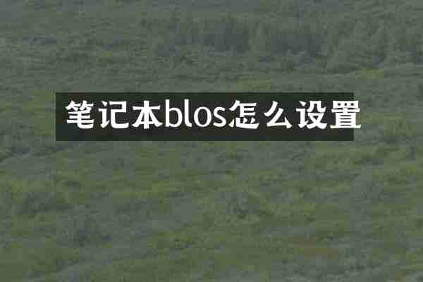 笔记本blos怎么设置