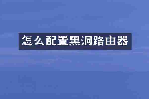 怎么配置黑洞路由器