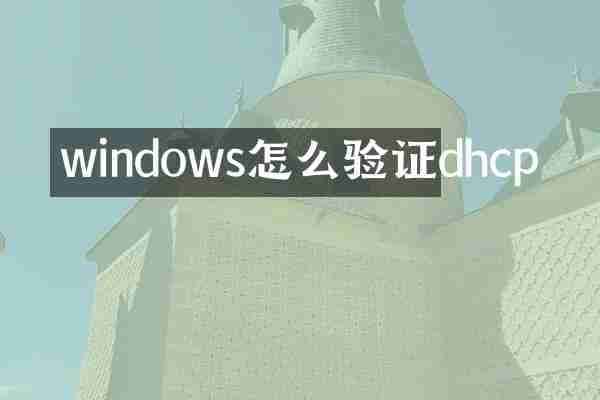 windows怎么验证dhcp