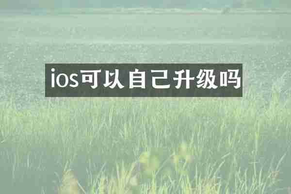 ios可以自己升级吗