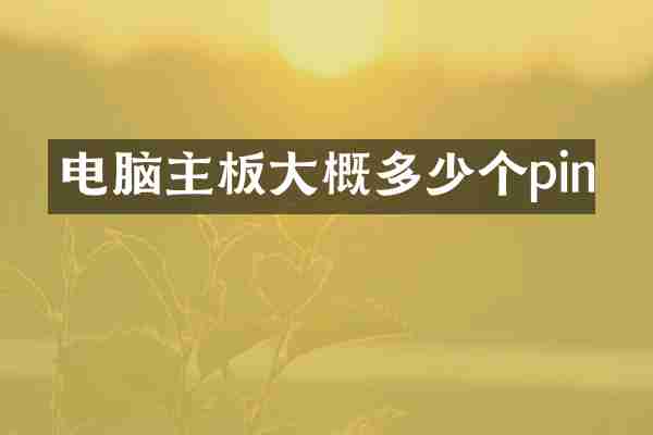 电脑主板大概多少个pin