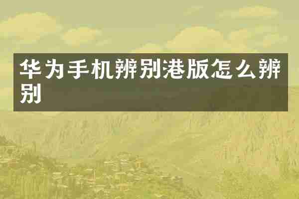 华为手机辨别港版怎么辨别