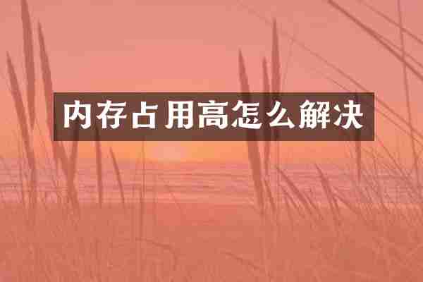 内存占用高怎么解决