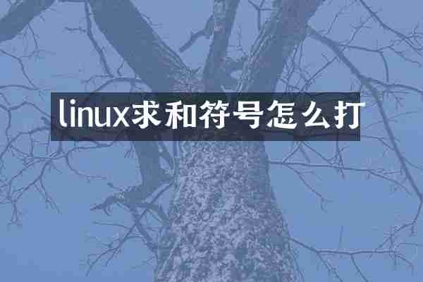 linux求和符号怎么打