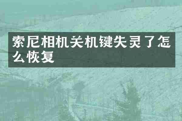 索尼相机关机键失灵了怎么恢复
