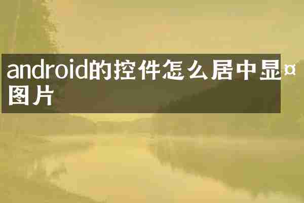 android的控件怎么居中显示图片