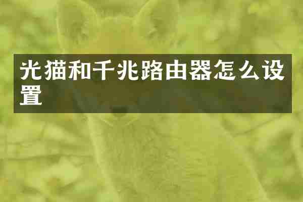 光猫和千兆路由器怎么设置
