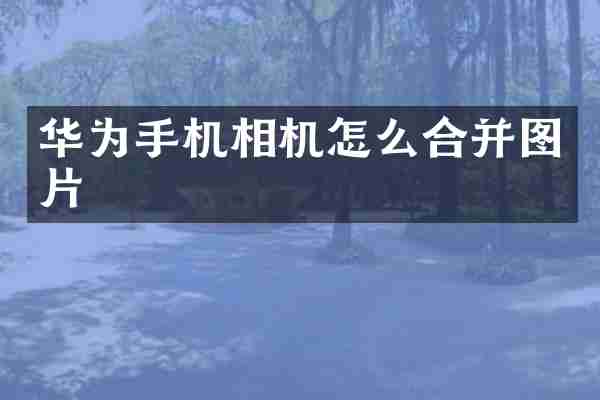 华为手机相机怎么合并图片