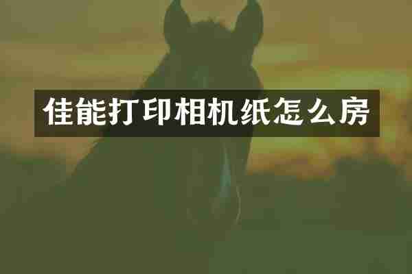 佳能打印相机纸怎么房