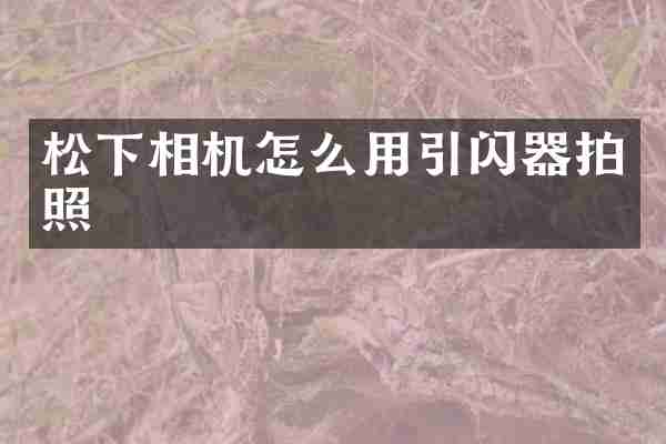 松下相机怎么用引闪器拍照