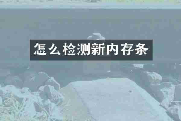 怎么检测新内存条