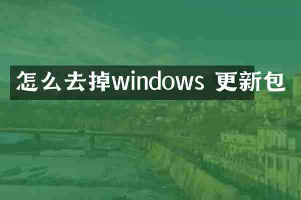 怎么去掉windows 更新包