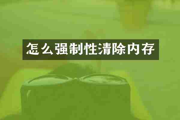 怎么强制性清除内存